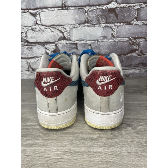 Nike Undefeated x Air Force 1 Low 5 White Leather Grey Suede Shoes Men 10.5M US - Picture 4 of 16